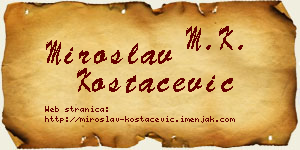 Miroslav Kostačević vizit kartica